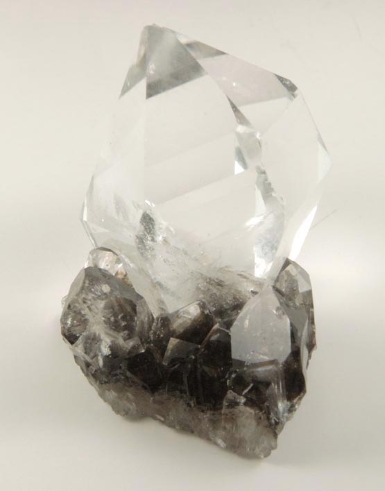 Quartz var. Herkimer Diamond on drusy Quartz from Area 51 Claim, Diamond Acres, Fonda, Montgomery County, New York