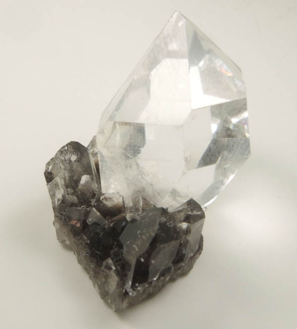 Quartz var. Herkimer Diamond on drusy Quartz from Area 51 Claim, Diamond Acres, Fonda, Montgomery County, New York