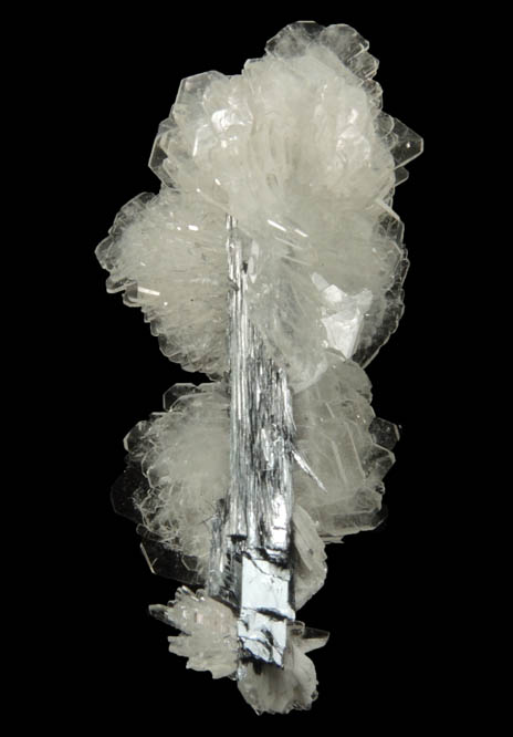 Barite on Stibnite from Baia Sprie, Maramures, Romania