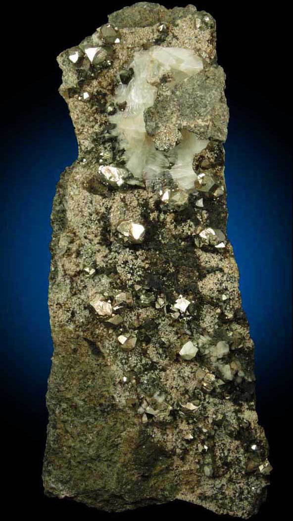 Pyrite with minor Calcite from Bull's Ferry Road condominium construction site, North Bergen, Hudson County, New Jersey