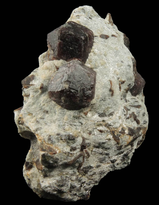 Almandine Garnet with Staurolite from Green's Farm, 750 m. ESE of Roxbury Falls, Roxbury, New Haven County, Connecticut