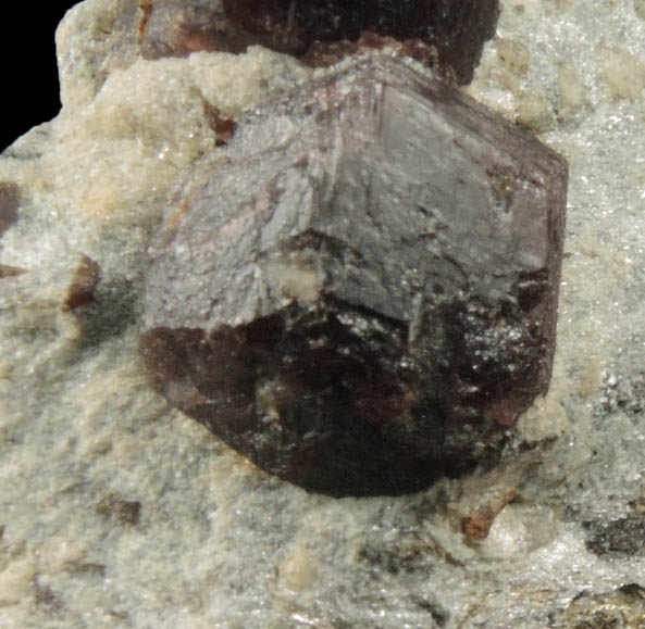 Almandine Garnet with Staurolite from Green's Farm, 750 m. ESE of Roxbury Falls, Roxbury, New Haven County, Connecticut