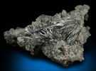 Stibnite on Calcite from Herja Mine (Kisbanya), Baia Mare, Maramures, Romania