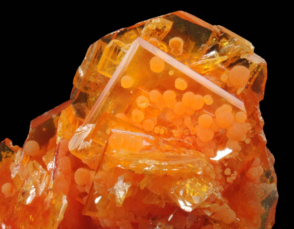 Wulfenite with Mimetite from San Francisco Mine, Cerro Prieto, north of Cucurpe, Sonora, Mexico