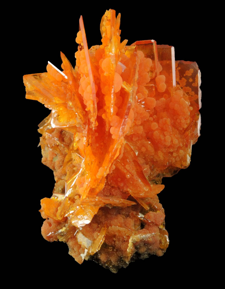 Wulfenite with Mimetite from San Francisco Mine, Cerro Prieto, north of Cucurpe, Sonora, Mexico