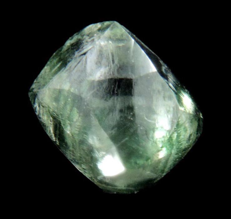 Diamond (1.18 carat fancy-green dodecahedral diamond) from near Ippy, 360 km northeast of Bangui, Central African Republic