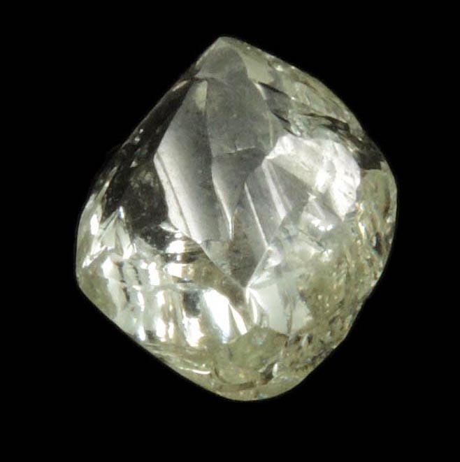 Diamond (1.75 carat superb gem-quality cuttable pale-yellow complex diamond) from Sakha (Yakutia) Republic, Siberia, Russia