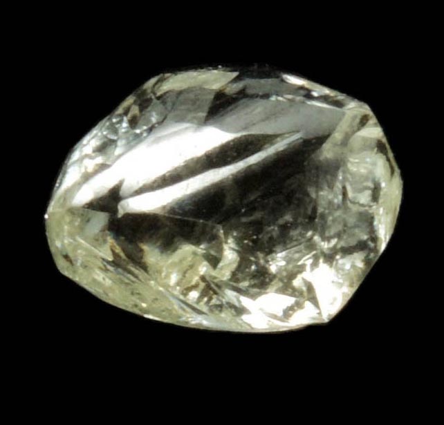 Diamond (1.75 carat superb gem-quality cuttable pale-yellow complex diamond) from Sakha (Yakutia) Republic, Siberia, Russia