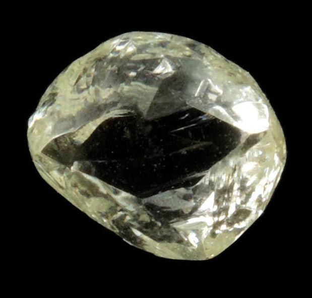 Diamond (1.75 carat superb gem-quality cuttable pale-yellow complex diamond) from Sakha (Yakutia) Republic, Siberia, Russia