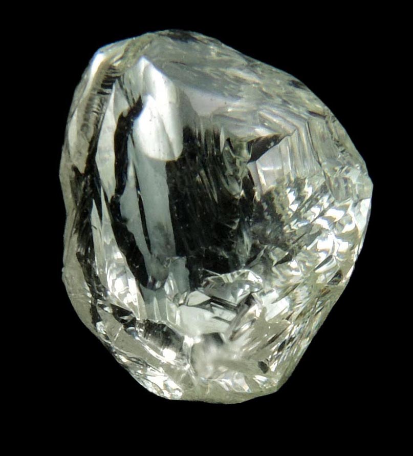 Diamond (1.92 carat superb gem-quality cuttable pale-yellow complex diamond) from Sakha (Yakutia) Republic, Siberia, Russia