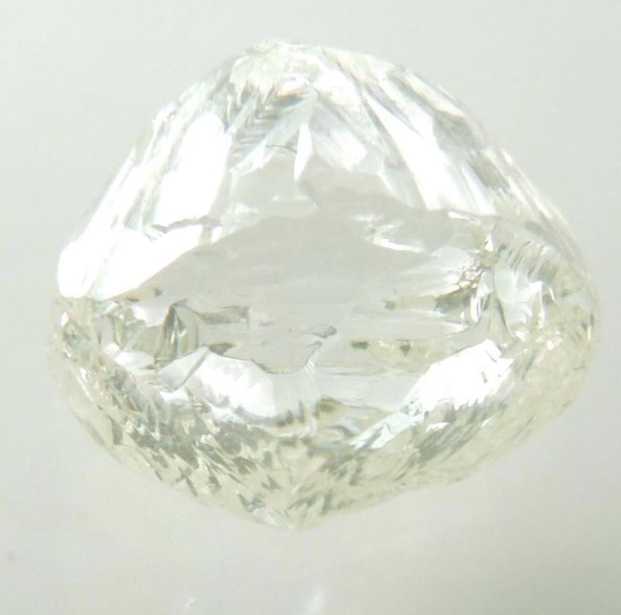 Diamond (1.92 carat superb gem-quality cuttable pale-yellow complex diamond) from Sakha (Yakutia) Republic, Siberia, Russia