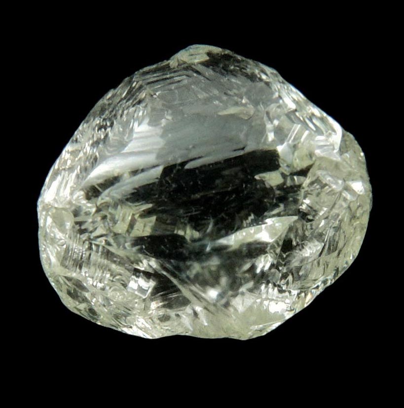 Diamond (1.92 carat superb gem-quality cuttable pale-yellow complex diamond) from Sakha (Yakutia) Republic, Siberia, Russia