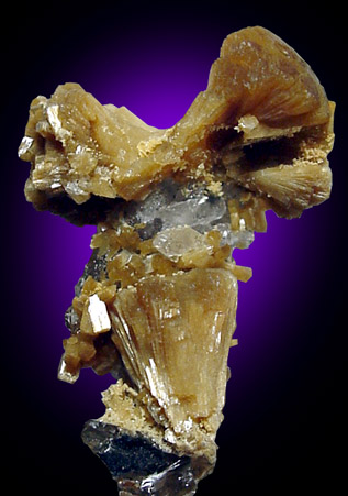 Stilbite on Quartz from Striegan, Obersall, Poland