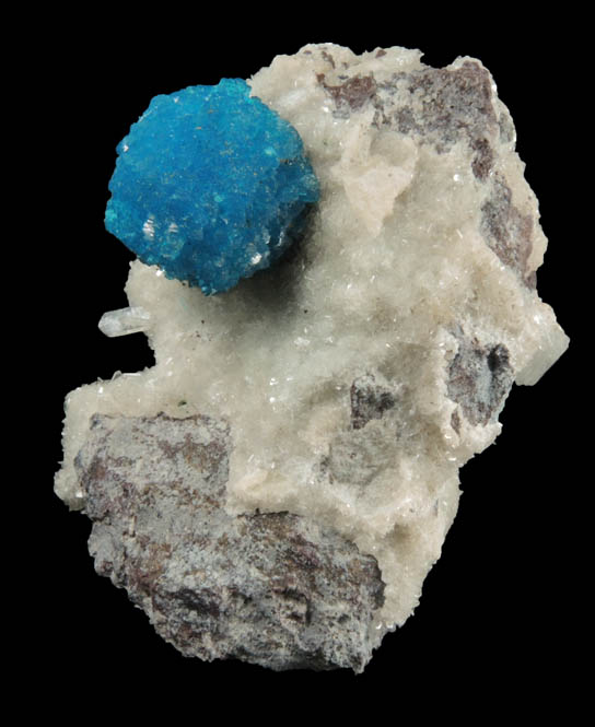 Cavansite on Stilbite-Ca from Wagholi Quarry, Maharashtra, India