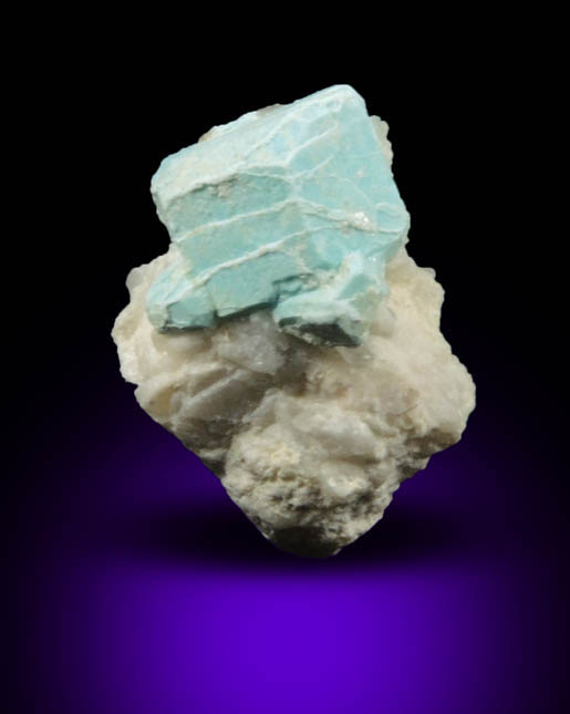 Turquoise pseudomorph after Beryl from Apache Canyon Mines, West Camp, Turquoise Mountains near Baker, California