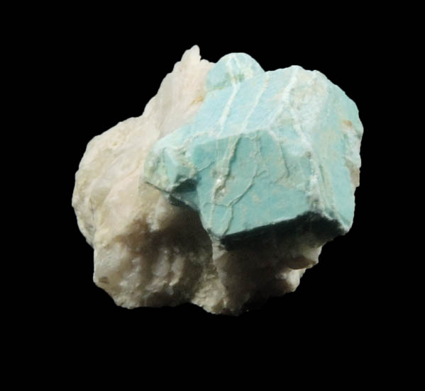 Turquoise pseudomorph after Beryl from Apache Canyon Mines, West Camp, Turquoise Mountains near Baker, California