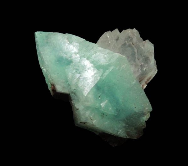 Adamite var. Cuprian Adamite with Calcite from Mina Ojuela, Mapim, Durango, Mexico