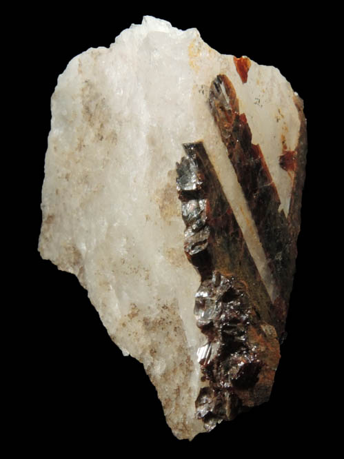 Rutile on Quartz from Davis Farm, Bethel, Windsor County, Vermont