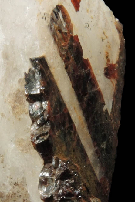 Rutile on Quartz from Davis Farm, Bethel, Windsor County, Vermont