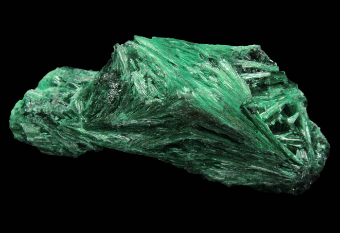 Malachite (fibrous) from Kolwezi Mining District, 240 km WNW of  Lubumbashi, Katanga Copperbelt, Lualaba Province, Democratic Republic of the Congo