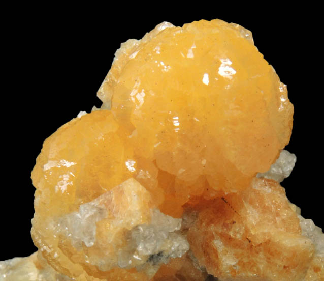 Stilbite and Calcite from Fairfax Quarry, 6.4 km west of Centreville, Fairfax County, Virginia