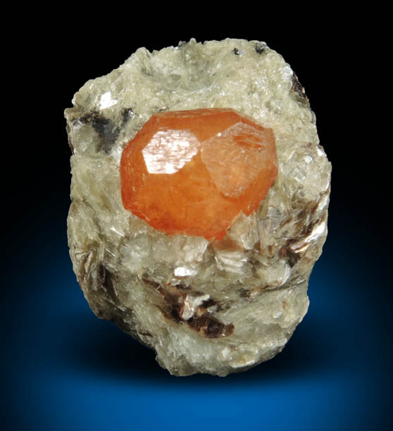 Spessartine Garnet in Muscovite from Loliondo, Mpwapwa District, Dodoma, Tanzania