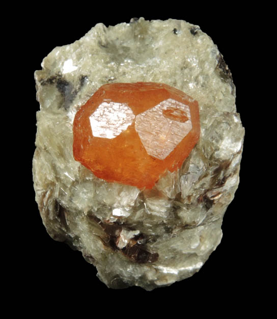 Spessartine Garnet in Muscovite from Loliondo, Mpwapwa District, Dodoma, Tanzania