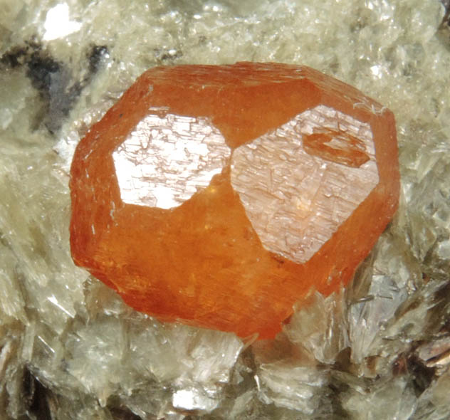 Spessartine Garnet in Muscovite from Loliondo, Mpwapwa District, Dodoma, Tanzania