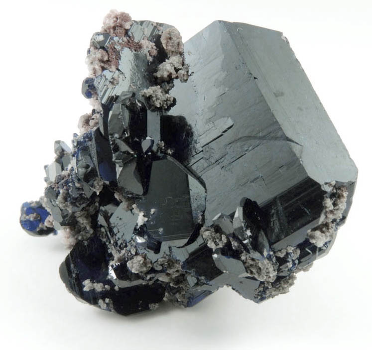 Azurite (twinned crystals) with Cerussite from Tsumeb Mine, Easter Pocket, Otavi-Bergland District, Oshikoto, Namibia