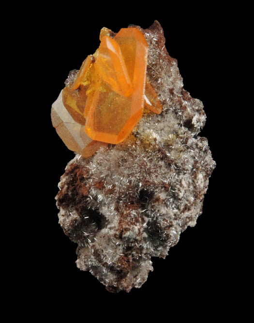 Wulfenite on Hemimorphite from 79 Mine, Banner District, near Hayden, Gila County, Arizona