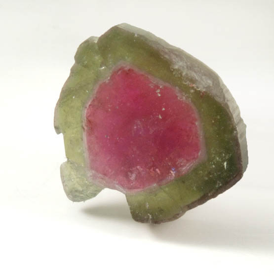 Elbaite var. Watermelon Tourmaline (polished slice) from Minas Gerais, Brazil