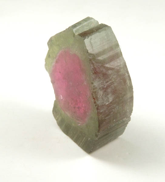 Elbaite var. Watermelon Tourmaline (polished slice) from Minas Gerais, Brazil