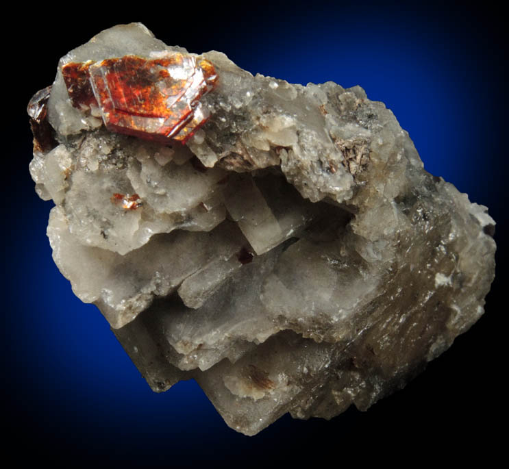 Shigaite on Calcite from N'Chwaning II Mine, Kalahari Manganese Field, Northern Cape Province, South Africa