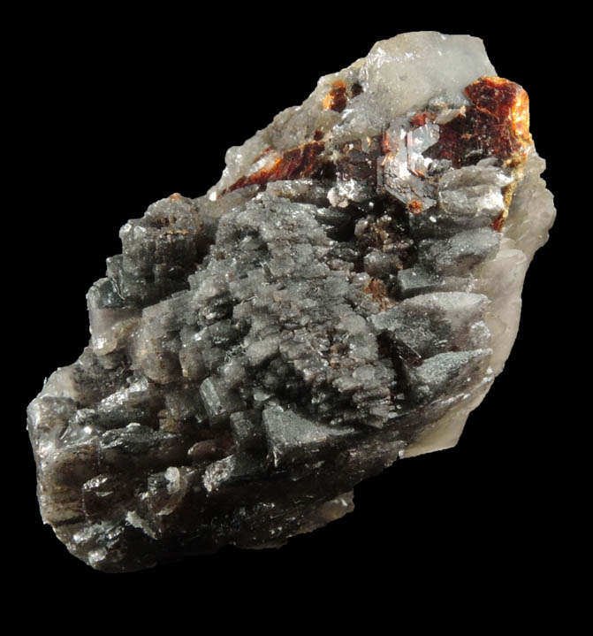 Shigaite on Calcite from N'Chwaning II Mine, Kalahari Manganese Field, Northern Cape Province, South Africa