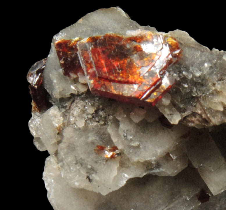 Shigaite on Calcite from N'Chwaning II Mine, Kalahari Manganese Field, Northern Cape Province, South Africa