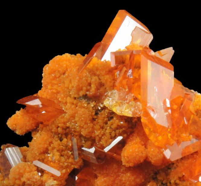 Wulfenite with Mimetite from Rowley Mine, 20 km northwest of Theba, Painted Rock Mountains, Maricopa County, Arizona