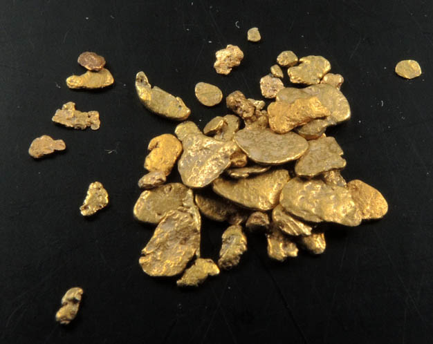 Gold (native gold) nuggets from near Seward, Kenai Peninsula, Alaska