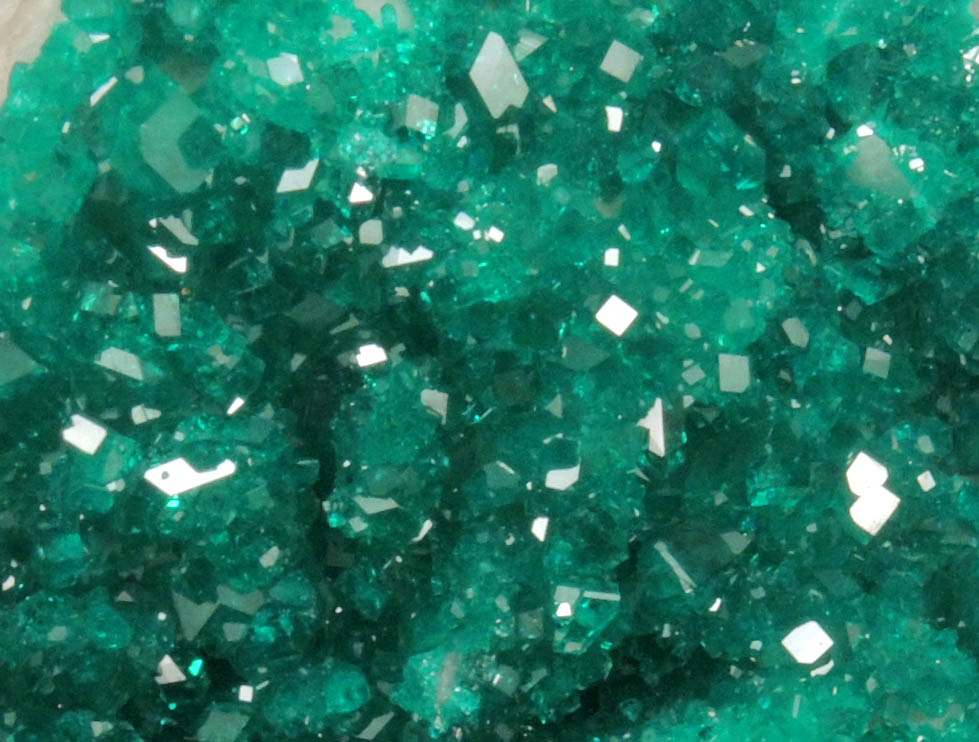 Dioptase on Calcite from Tsumeb Mine, Otavi-Bergland District, Oshikoto, Namibia