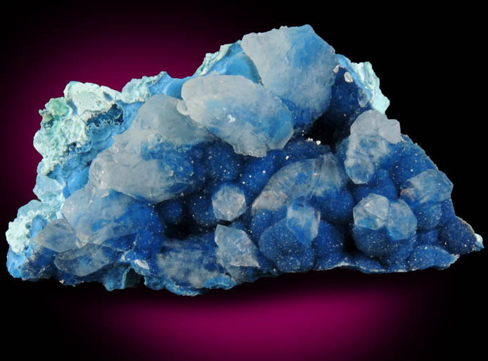 Shattuckite and Quartz on Chrysocolla from Rancho Jacalito, Cuitaca, Sonora, Mexico