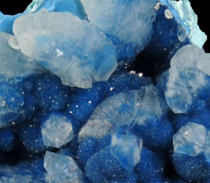 Shattuckite and Quartz on Chrysocolla from Rancho Jacalito, Cuitaca, Sonora, Mexico