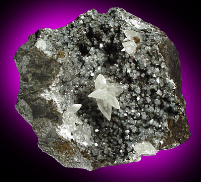 Chabazite, Calcite, Pyrite from Rainer, Oregon