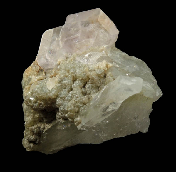 Fluorapatite (Hebron-style crystals) with Cookeite from Mount Rubellite, Hebron, Oxford County, Maine (Type Locality for Cookeite)