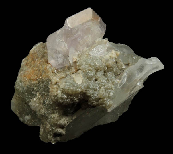 Fluorapatite (Hebron-style crystals) with Cookeite from Mount Rubellite, Hebron, Oxford County, Maine (Type Locality for Cookeite)