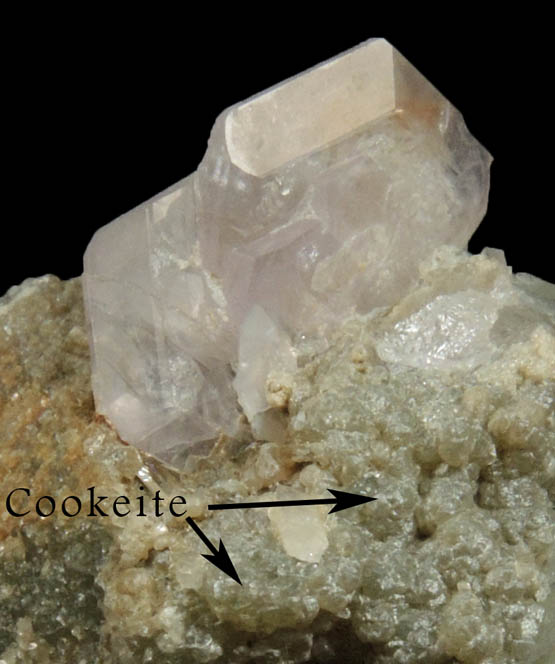 Fluorapatite (Hebron-style crystals) with Cookeite from Mount Rubellite, Hebron, Oxford County, Maine (Type Locality for Cookeite)