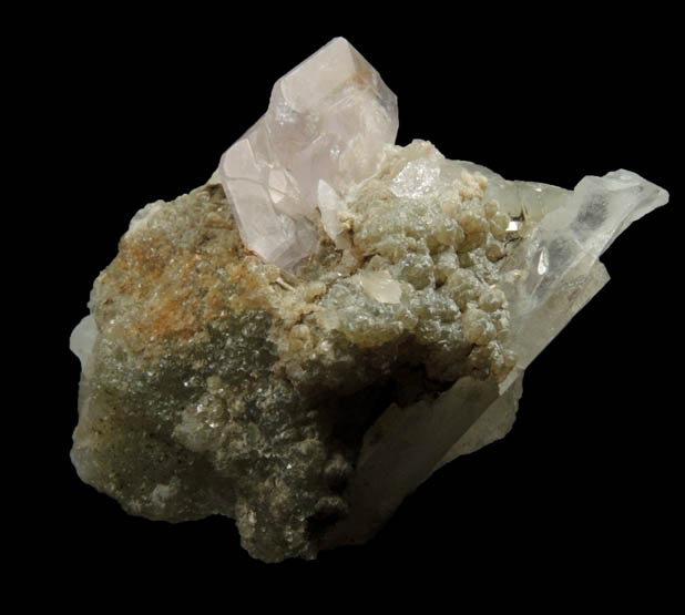 Fluorapatite (Hebron-style crystals) with Cookeite from Mount Rubellite, Hebron, Oxford County, Maine (Type Locality for Cookeite)