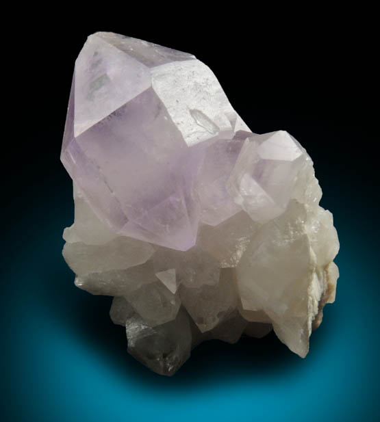 Quartz var. Amethyst Quartz on Milky Quartz from Intergalactic Pit, Deer Hill, Stow, Oxford County, Maine