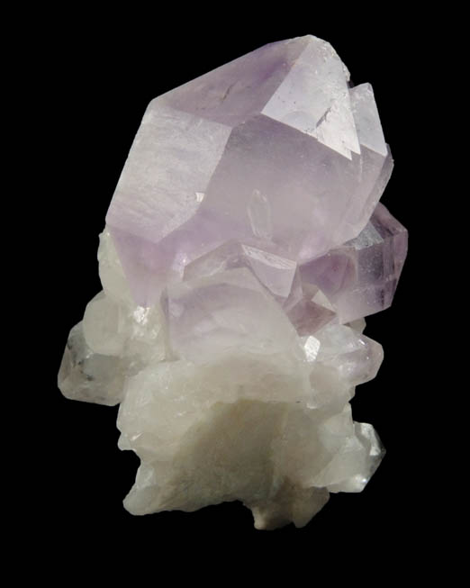 Quartz var. Amethyst Quartz on Milky Quartz from Intergalactic Pit, Deer Hill, Stow, Oxford County, Maine