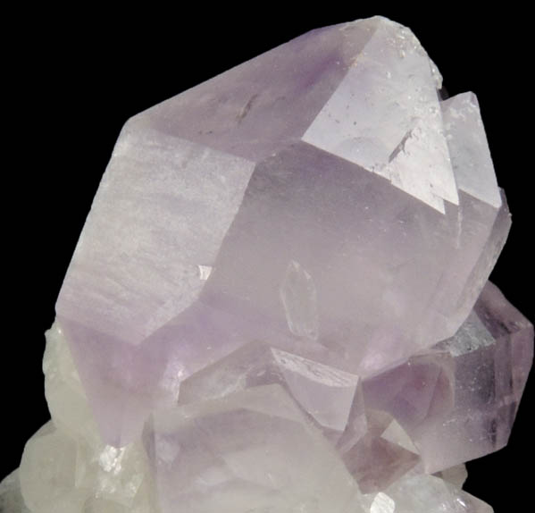 Quartz var. Amethyst Quartz on Milky Quartz from Intergalactic Pit, Deer Hill, Stow, Oxford County, Maine