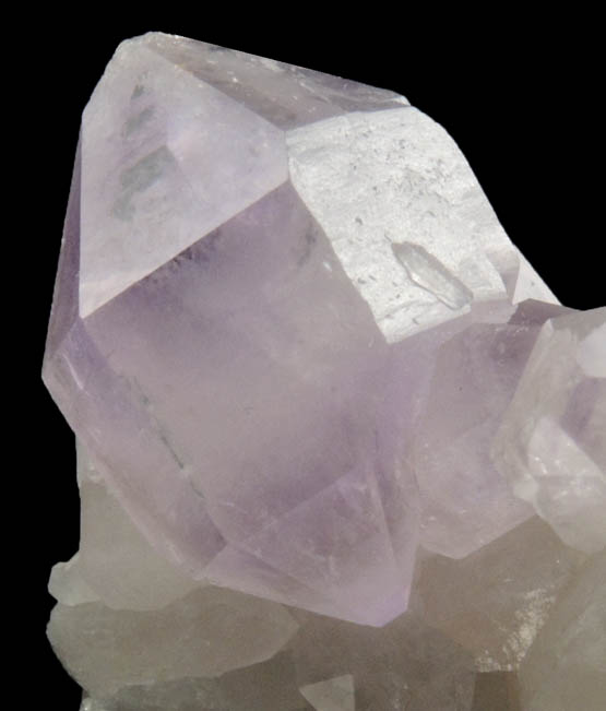 Quartz var. Amethyst Quartz on Milky Quartz from Intergalactic Pit, Deer Hill, Stow, Oxford County, Maine