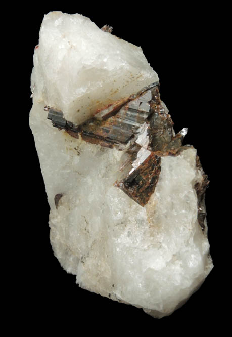 Rutile on Quartz from Davis Farm, Bethel, Windsor County, Vermont